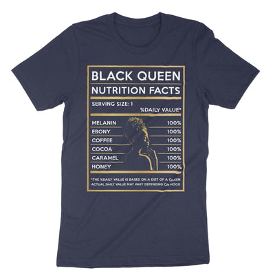 Navy Black Queen Nutrition Facts T-Shirt#color_navy
