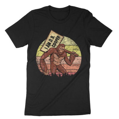 Black Funny Bigfoot Db Cooper T-Shirt#color_black