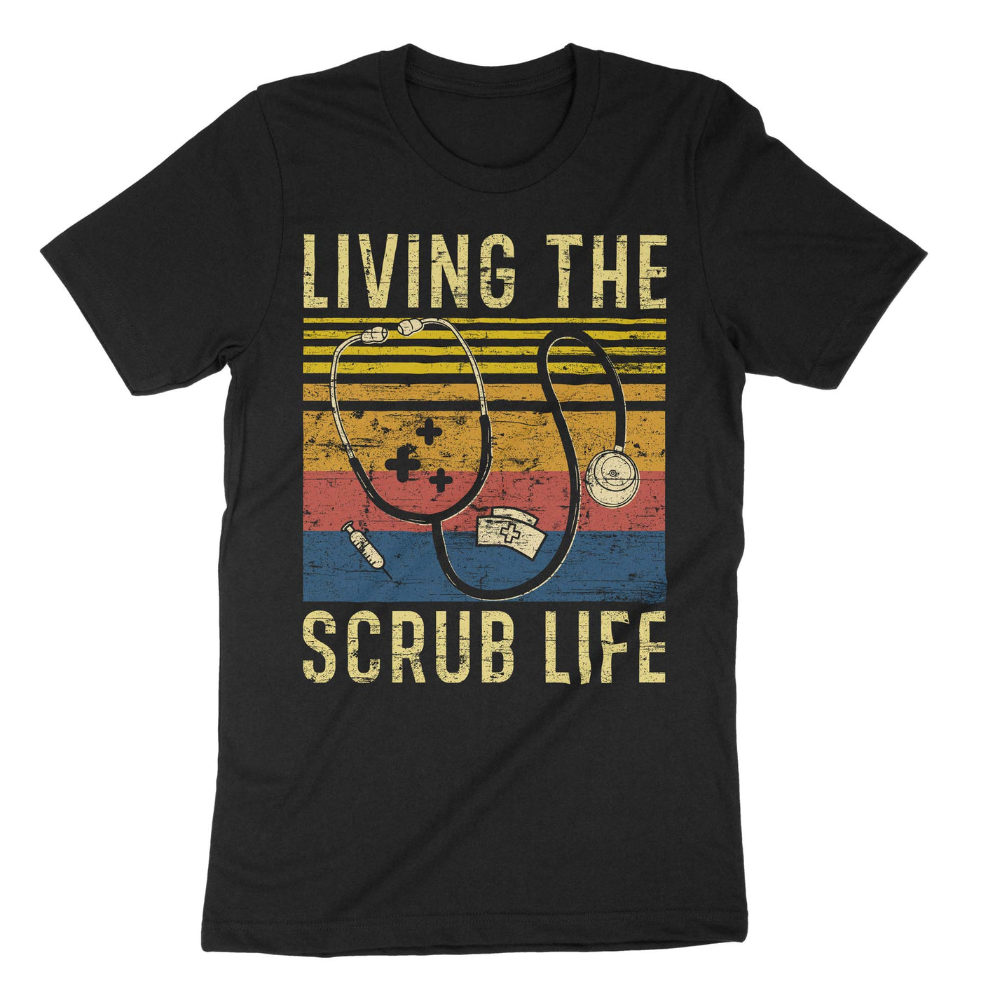 Black Living The Scrub Life T-Shirt#color_black