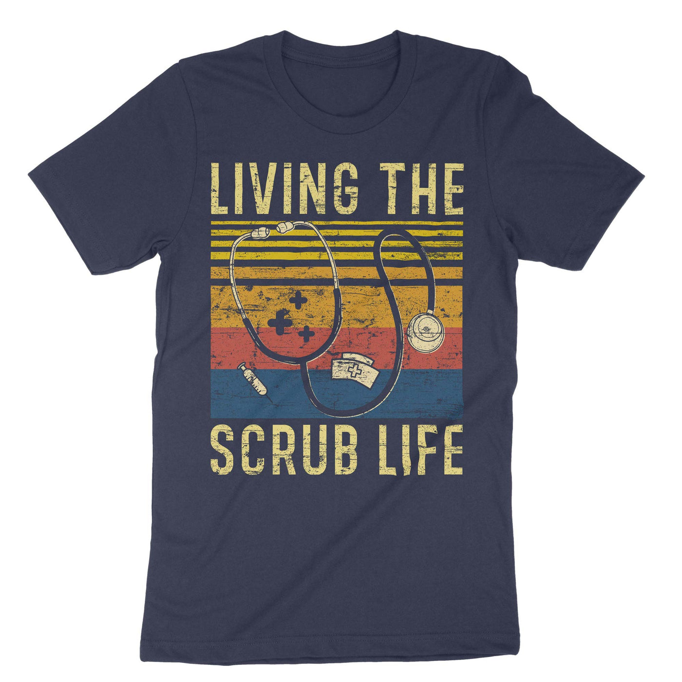 Navy Living The Scrub Life T-Shirt#color_navy