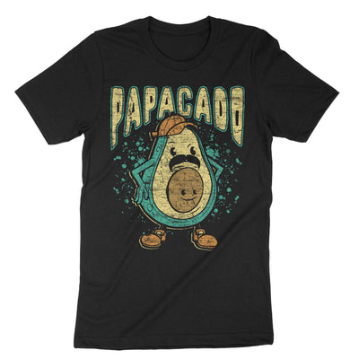 Black Papacado Vegan Dad T-Shirt#color_black