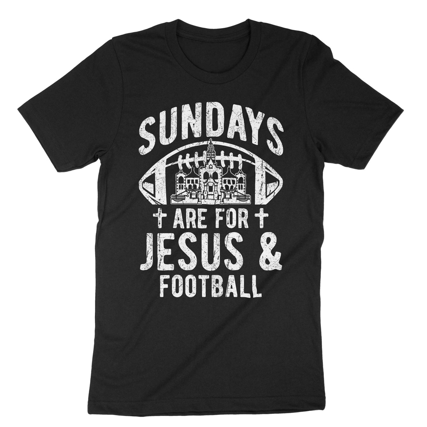 Black Sundays Are For Jesus And Football T-Shirt#color_black