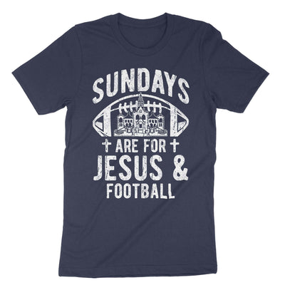 Navy Sundays Are For Jesus And Football T-Shirt#color_navy
