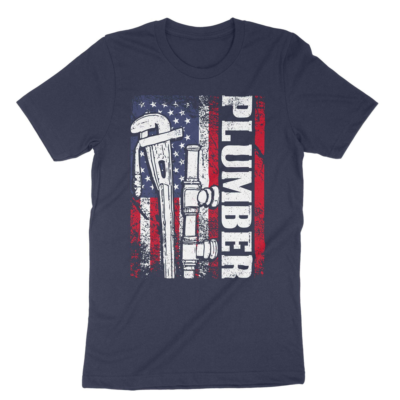 Navy Patriotic Plumber T-Shirt#color_navy