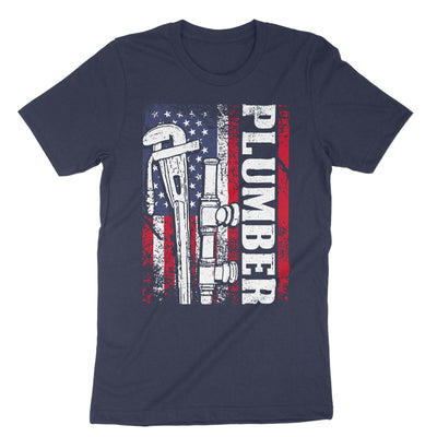 Navy Patriotic Plumber T-Shirt#color_navy