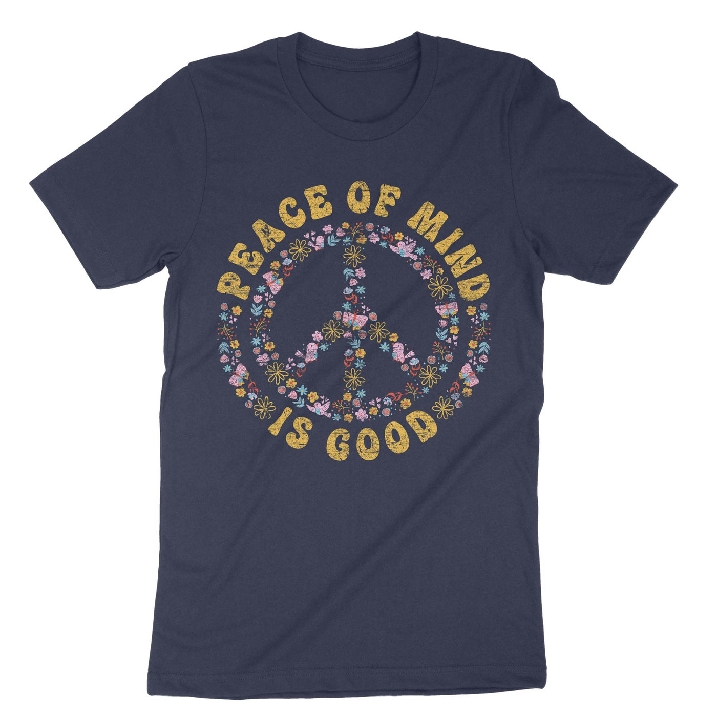 Navy Peace Of Mind Is Good T-Shirt#color_navy