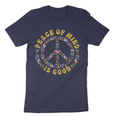 Navy Peace Of Mind Is Good T-Shirt#color_navy