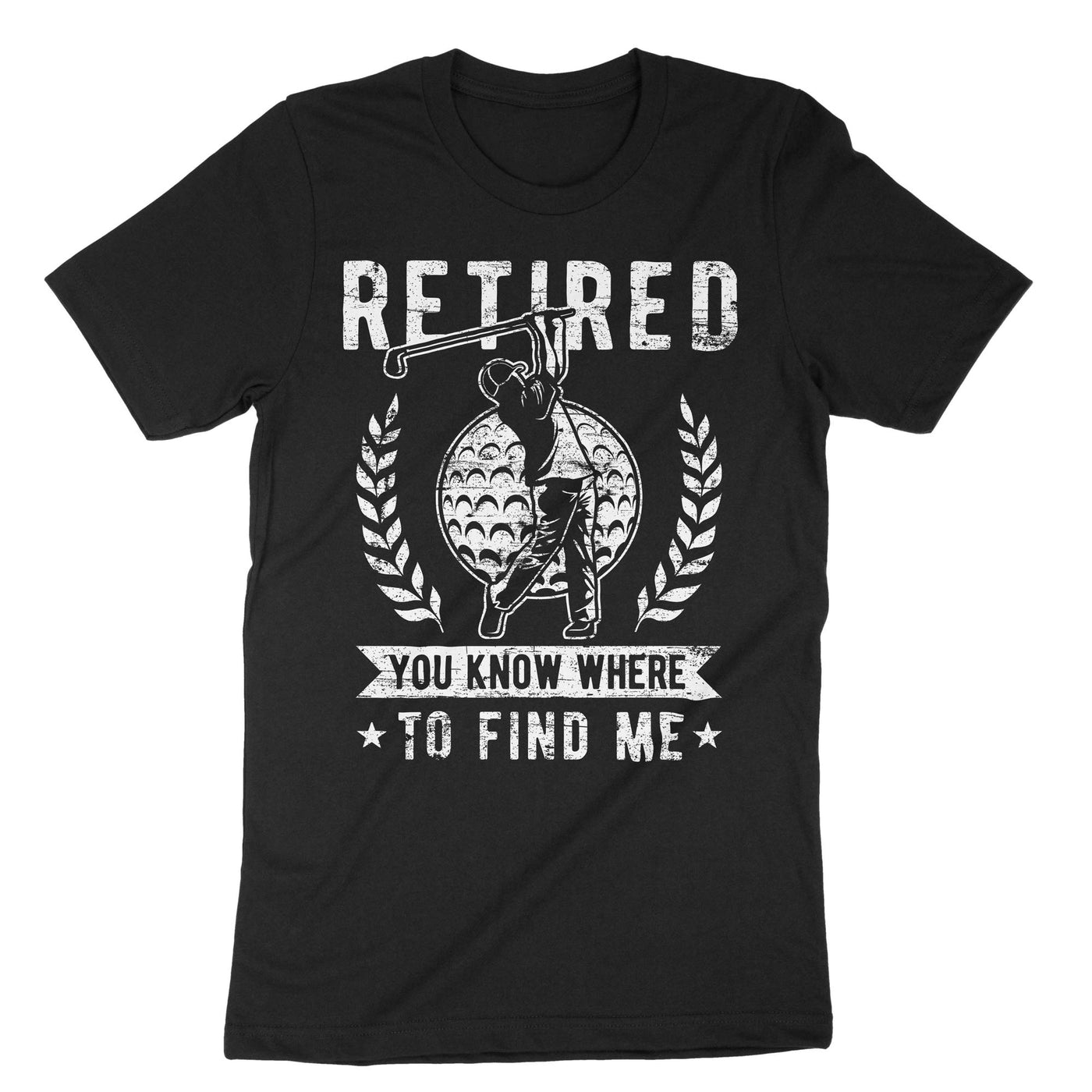 Black Retired Golf T-Shirt#color_black