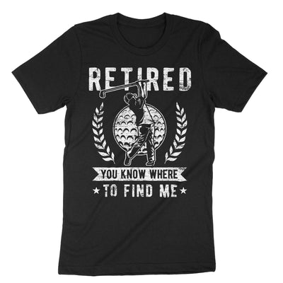 Black Retired Golf T-Shirt#color_black
