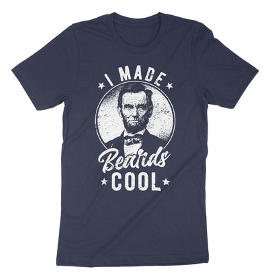 Navy Abraham Lincoln I Made Beards Cool T-Shirt#color_navy