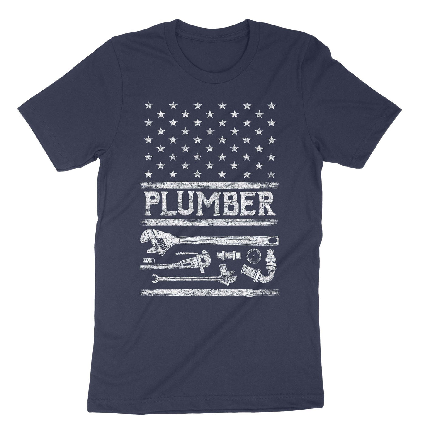 Navy Patriotic Plumber T-Shirt#color_navy