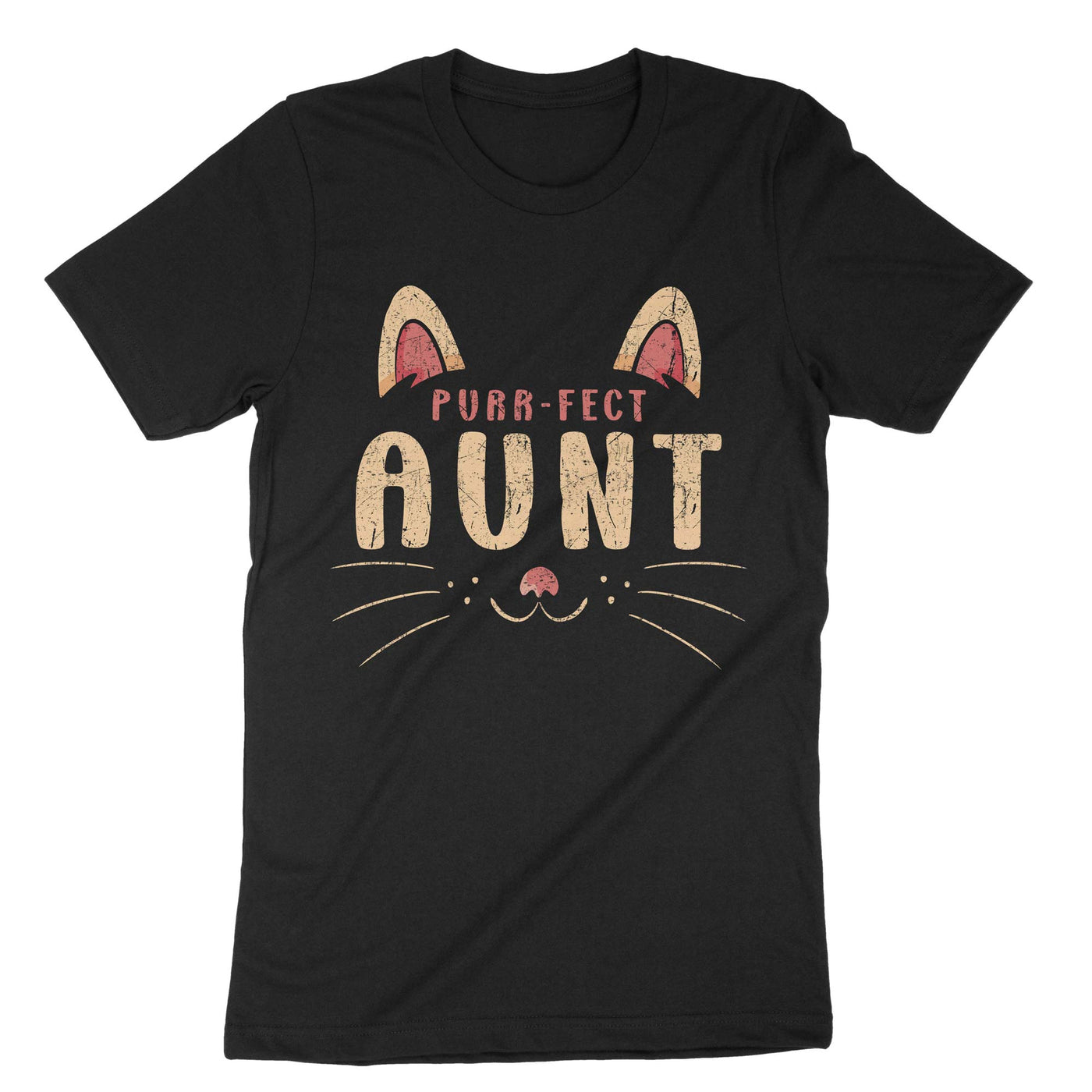 Black Purr-fect Aunt T-Shirt#color_black
