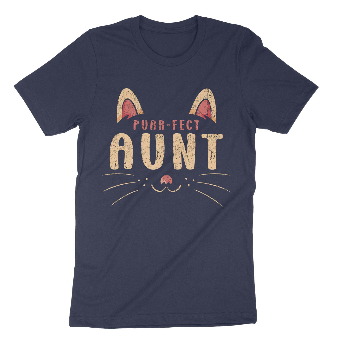 Navy Purr-fect Aunt T-Shirt#color_navy