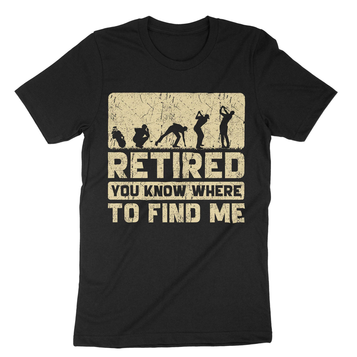Black Retired Golf T-Shirt#color_black