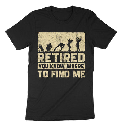 Black Retired Golf T-Shirt#color_black