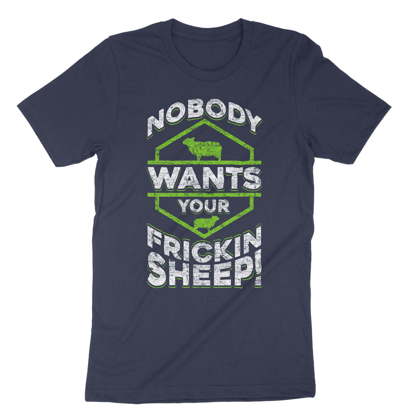 Navy Nobody Wants Your Frinckin Sheep T-Shirt#color_navy