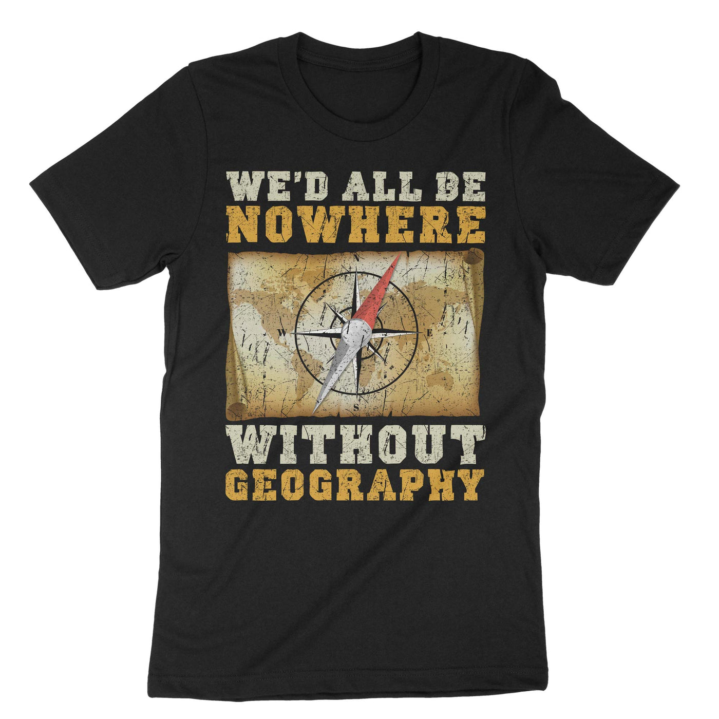 Black Wed All Be Nowhere Without Geography T-Shirt#color_black