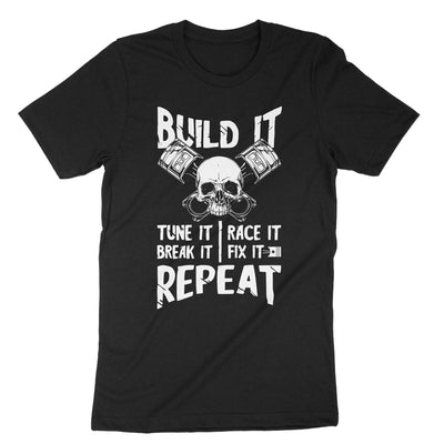 Black Build It Tune It Race It T-Shirt#color_black