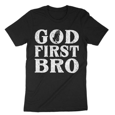 Black God First Bro T-Shirt#color_black