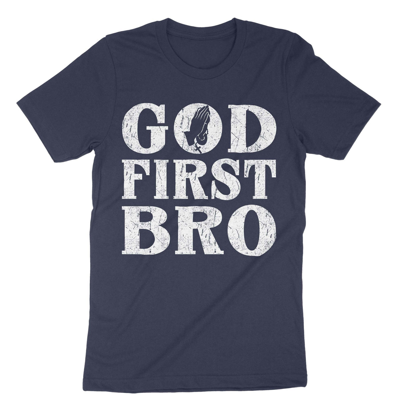Navy God First Bro T-Shirt#color_navy