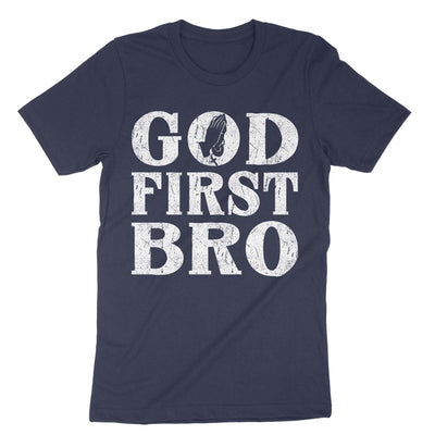 Navy God First Bro T-Shirt#color_navy