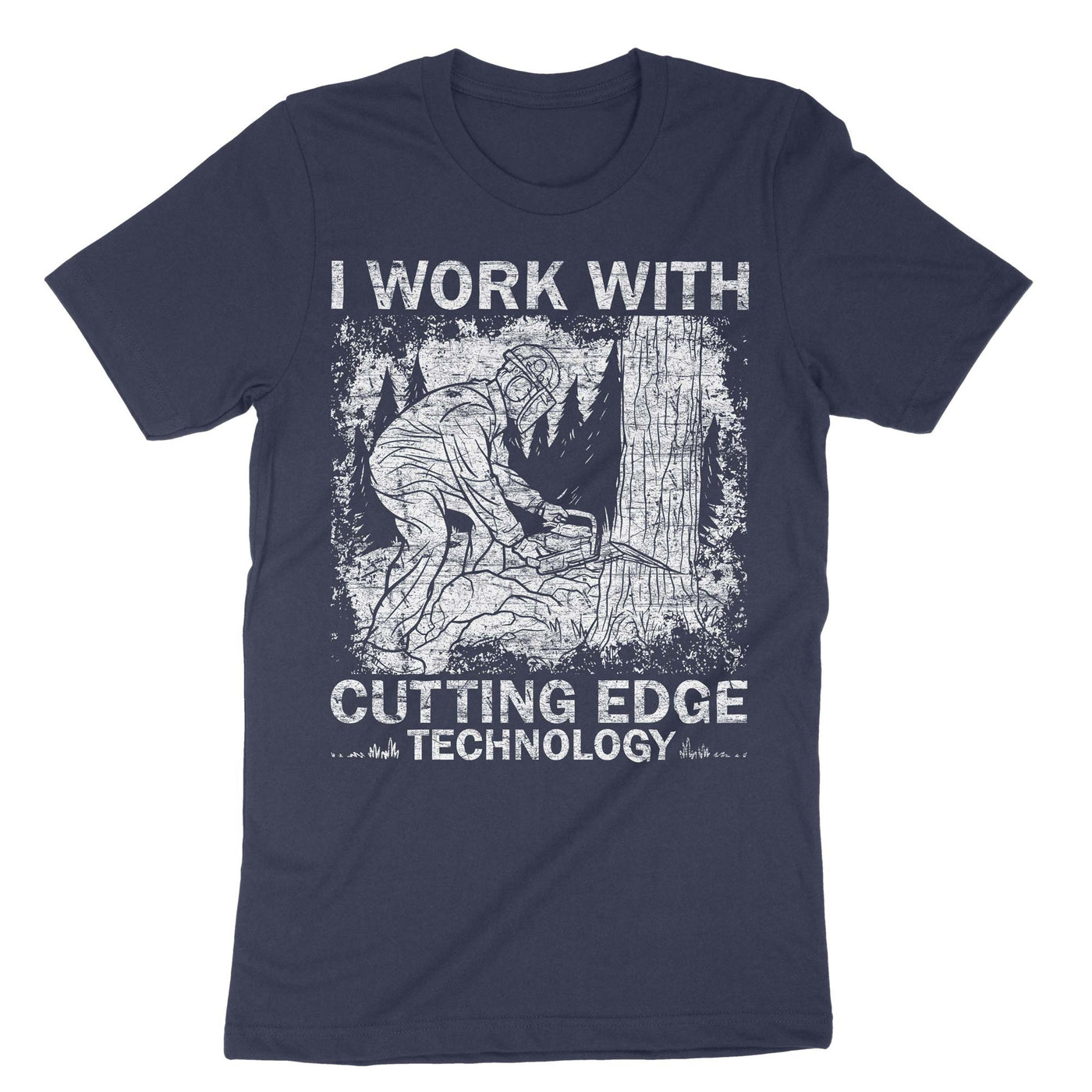 Navy I Work With Cutting Edge Technology T-Shirt#color_navy
