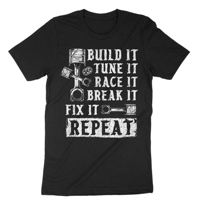 Black Build It Tune It Race It T-Shirt#color_black