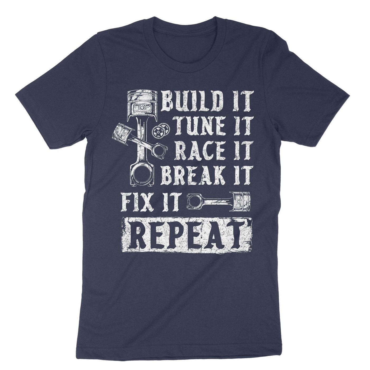 Navy Build It Tune It Race It T-Shirt#color_navy