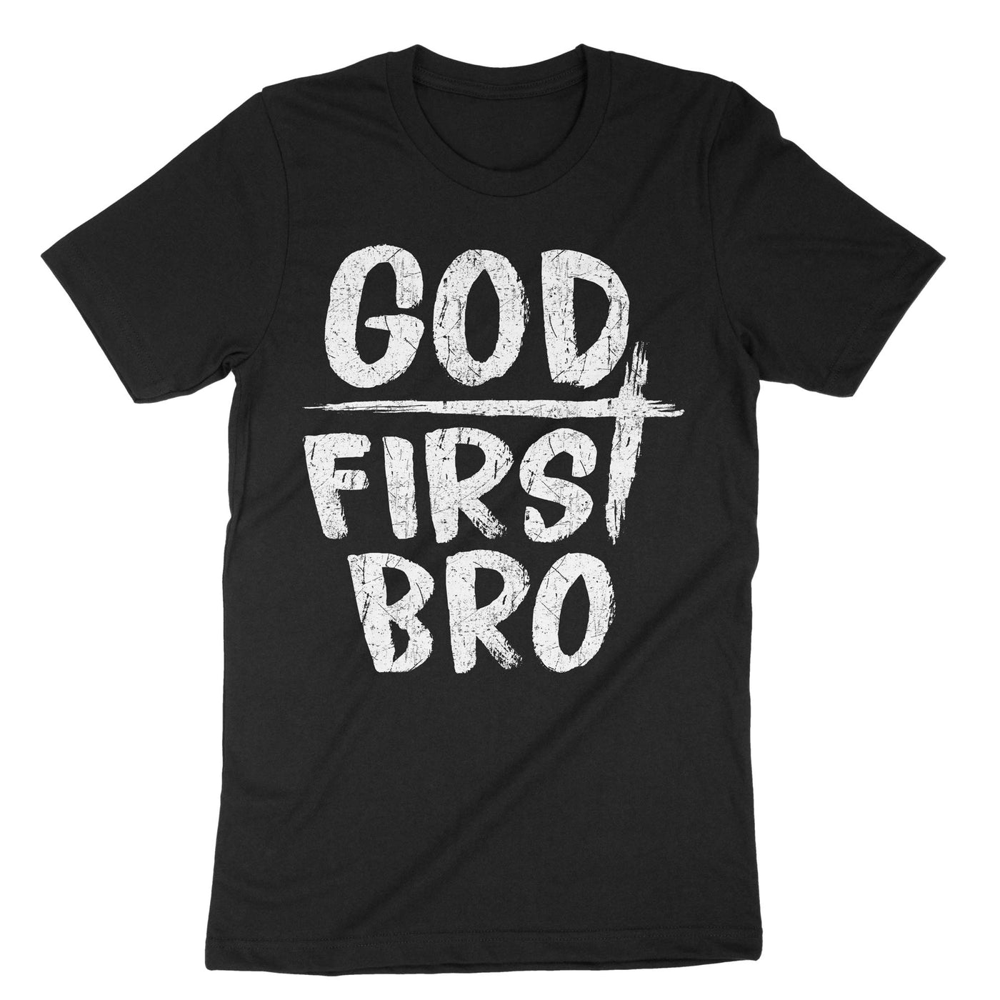 Black God First Bro T-Shirt#color_black