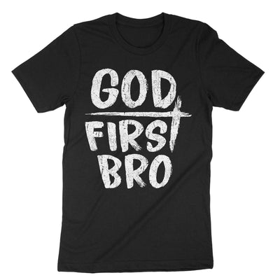 Black God First Bro T-Shirt#color_black