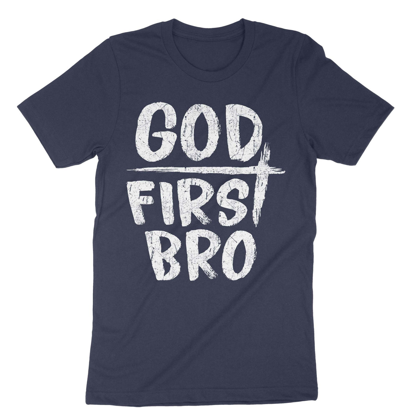 Navy God First Bro T-Shirt#color_navy