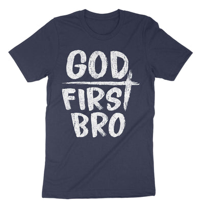 Navy God First Bro T-Shirt#color_navy