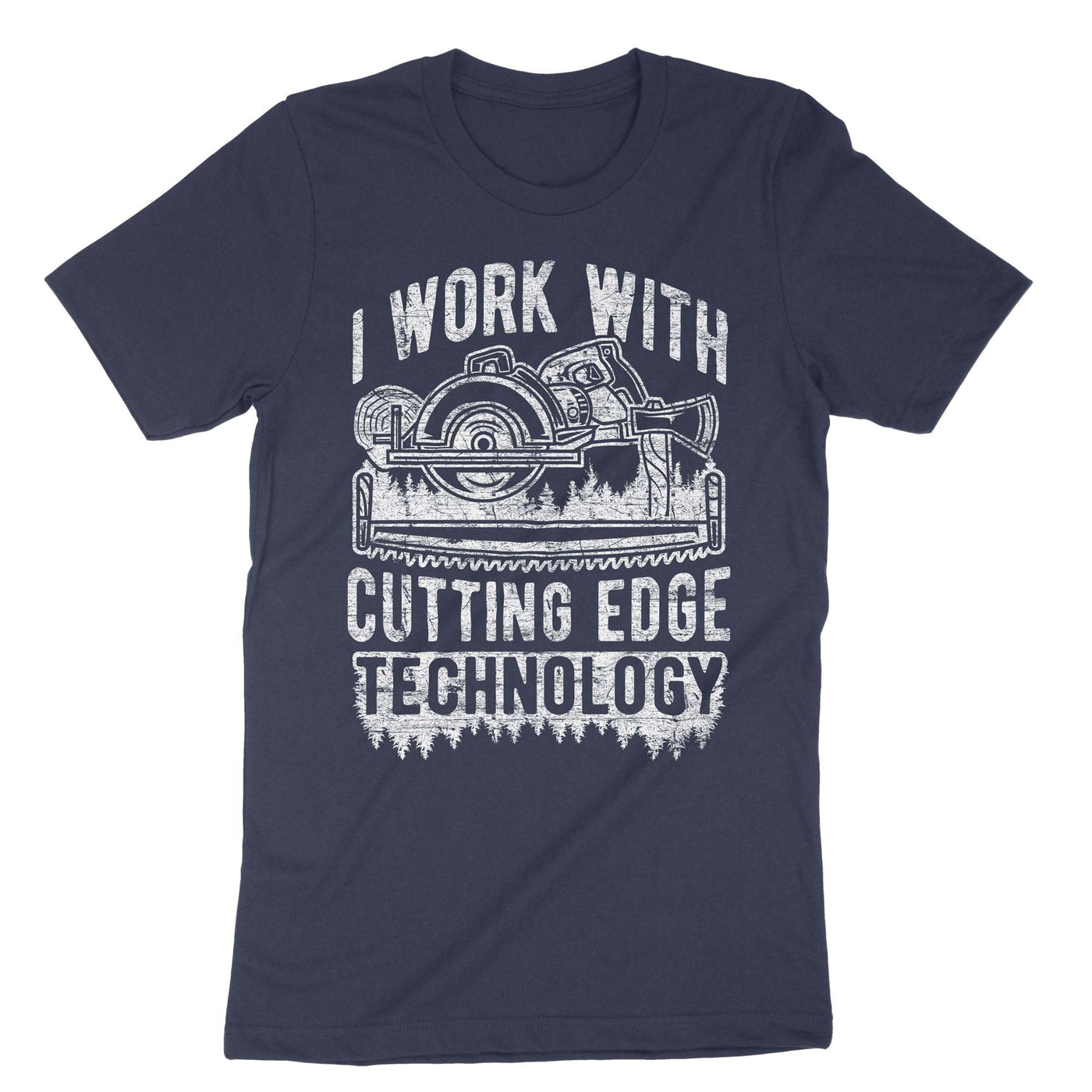 Navy I Work With Cutting Edge Technology T-Shirt#color_navy