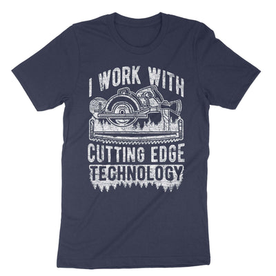 Navy I Work With Cutting Edge Technology T-Shirt#color_navy