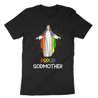 Black Proud Godmother Lgbt Gay Pride T-Shirt#color_black