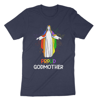 Navy Proud Godmother Lgbt Gay Pride T-Shirt#color_navy