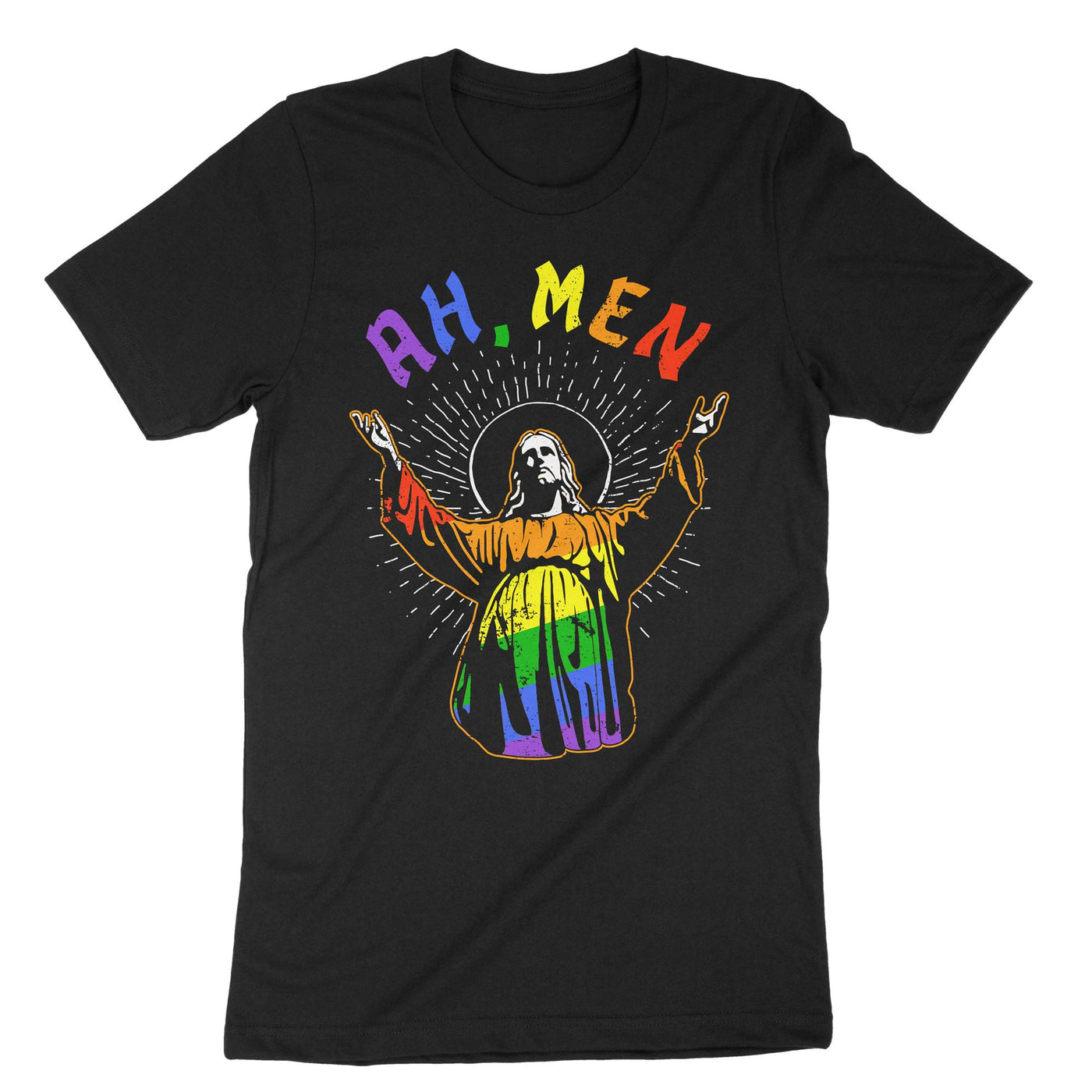 Black Ah Men Jesus Lgbt T-Shirt#color_black