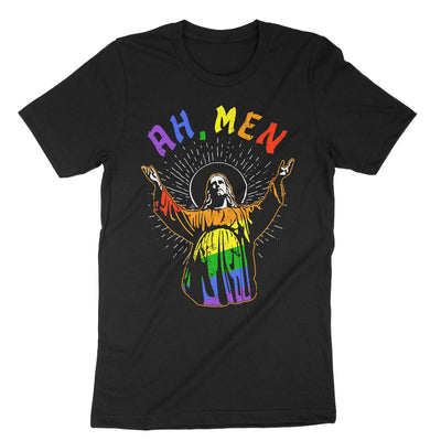 Black Ah Men Jesus Lgbt T-Shirt#color_black