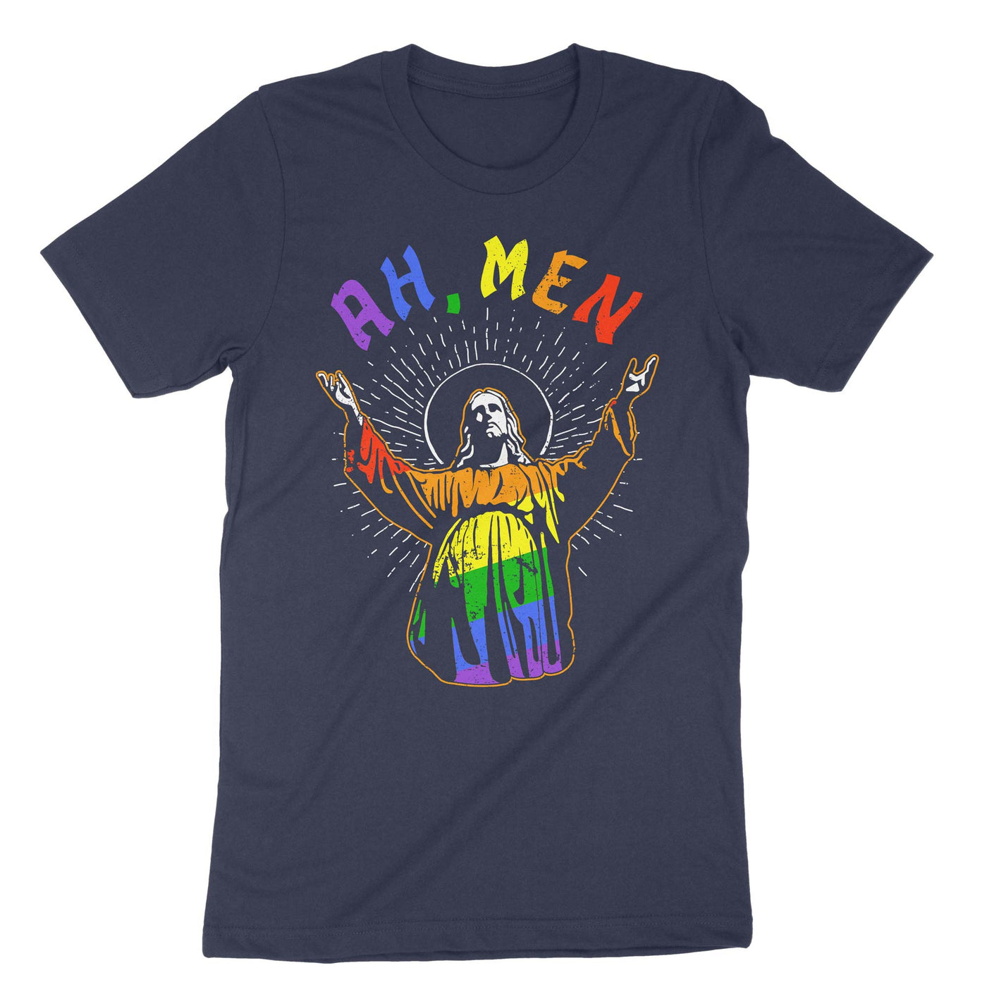 Navy Ah Men Jesus Lgbt T-Shirt#color_navy