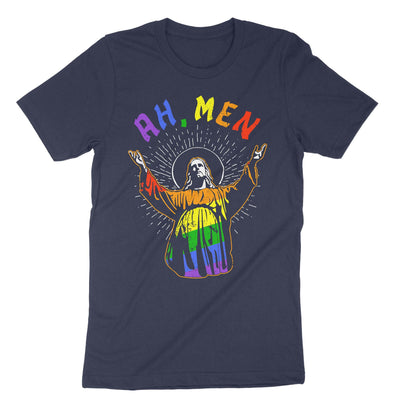Navy Ah Men Jesus Lgbt T-Shirt#color_navy