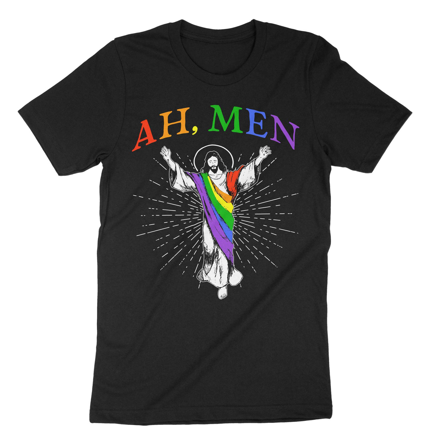 Black Ah Men Jesus Lgbt T-Shirt#color_black