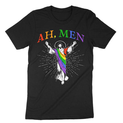 Black Ah Men Jesus Lgbt T-Shirt#color_black