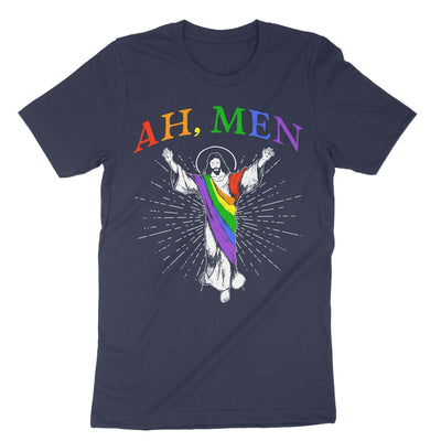 Navy Ah Men Jesus Lgbt T-Shirt#color_navy
