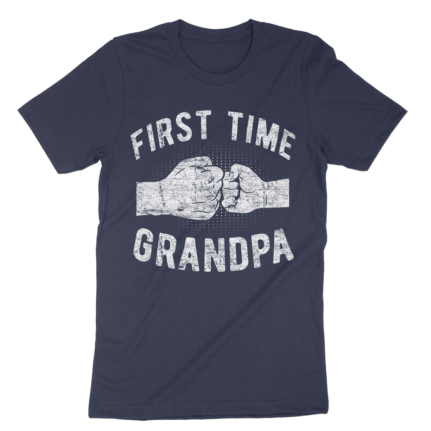 Navy First Time Grandpa T-Shirt#color_navy