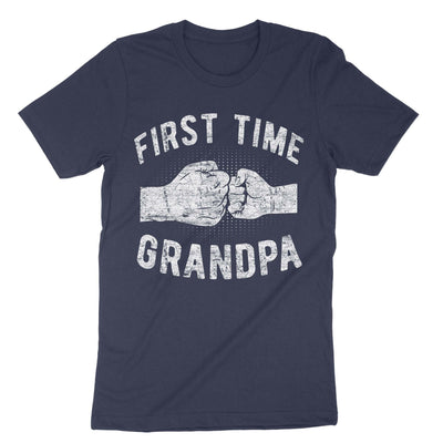 Navy First Time Grandpa T-Shirt#color_navy