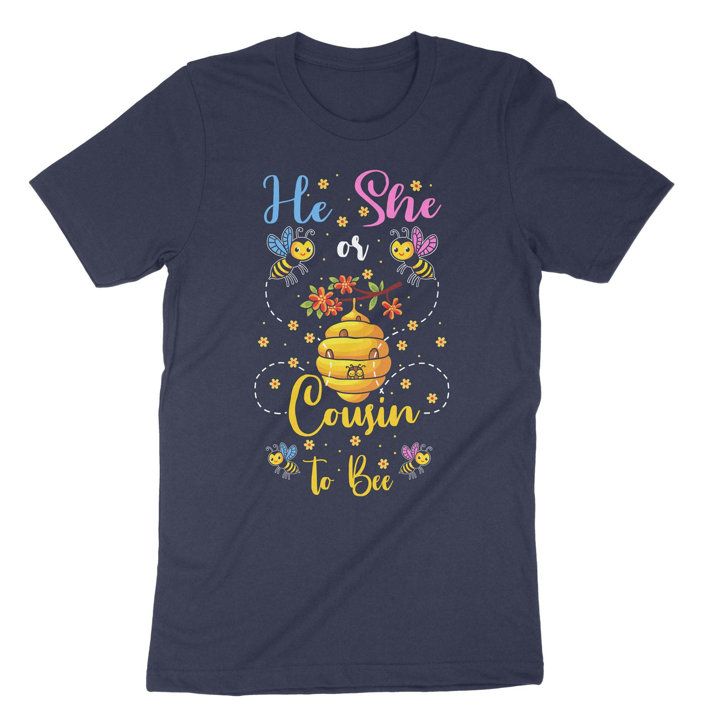 Navy He Or She Cousin To Bee T-Shirt#color_navy