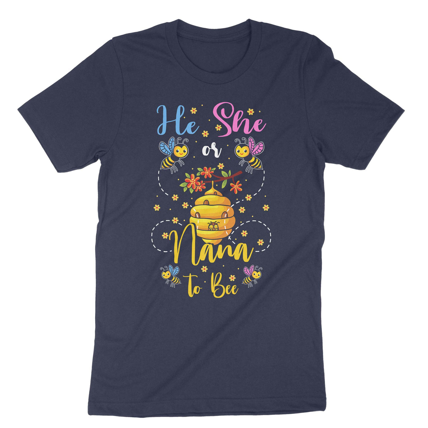 Navy He Or She Nana To Bee T-Shirt#color_navy