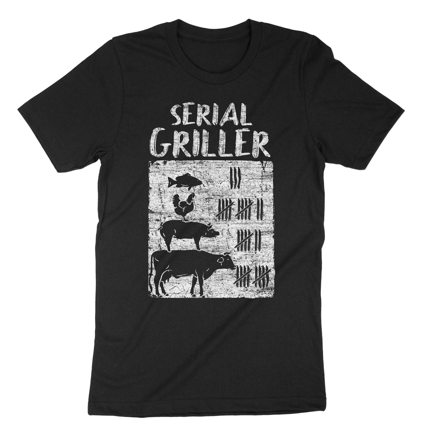 Black Serial Griller T-Shirt#color_black