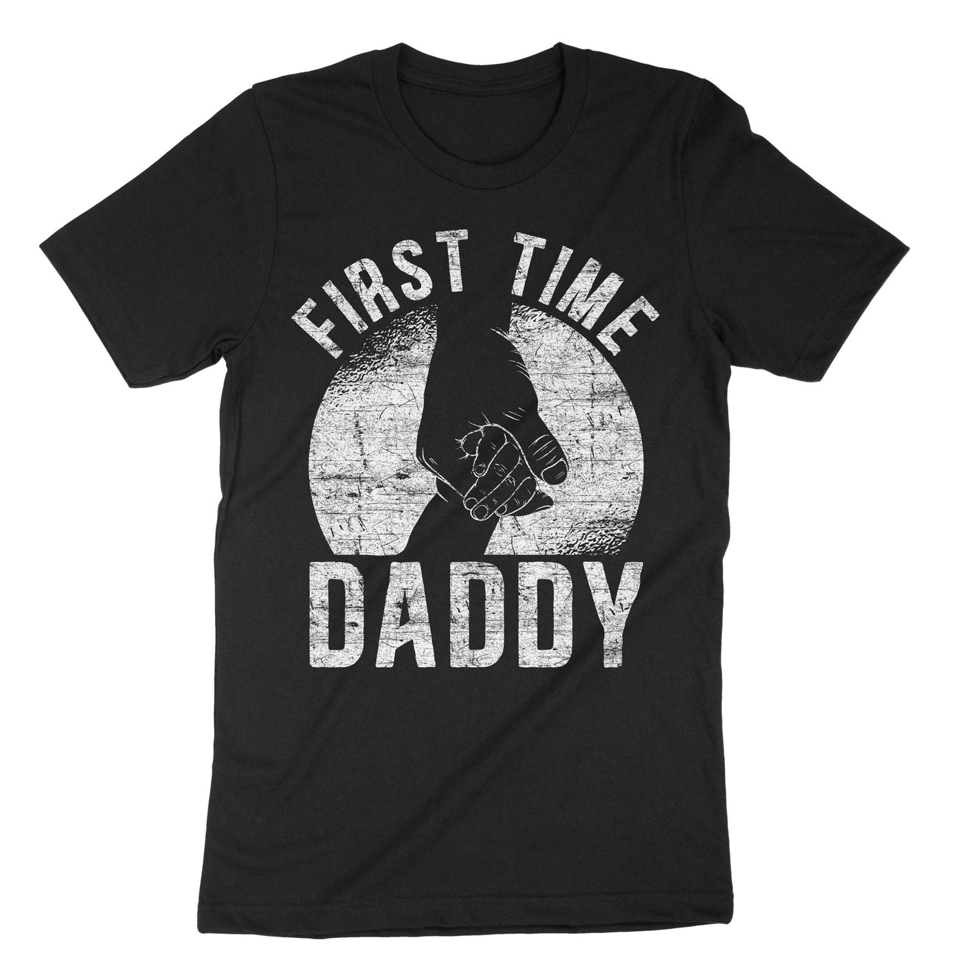 Black First Time Daddy T-Shirt#color_black