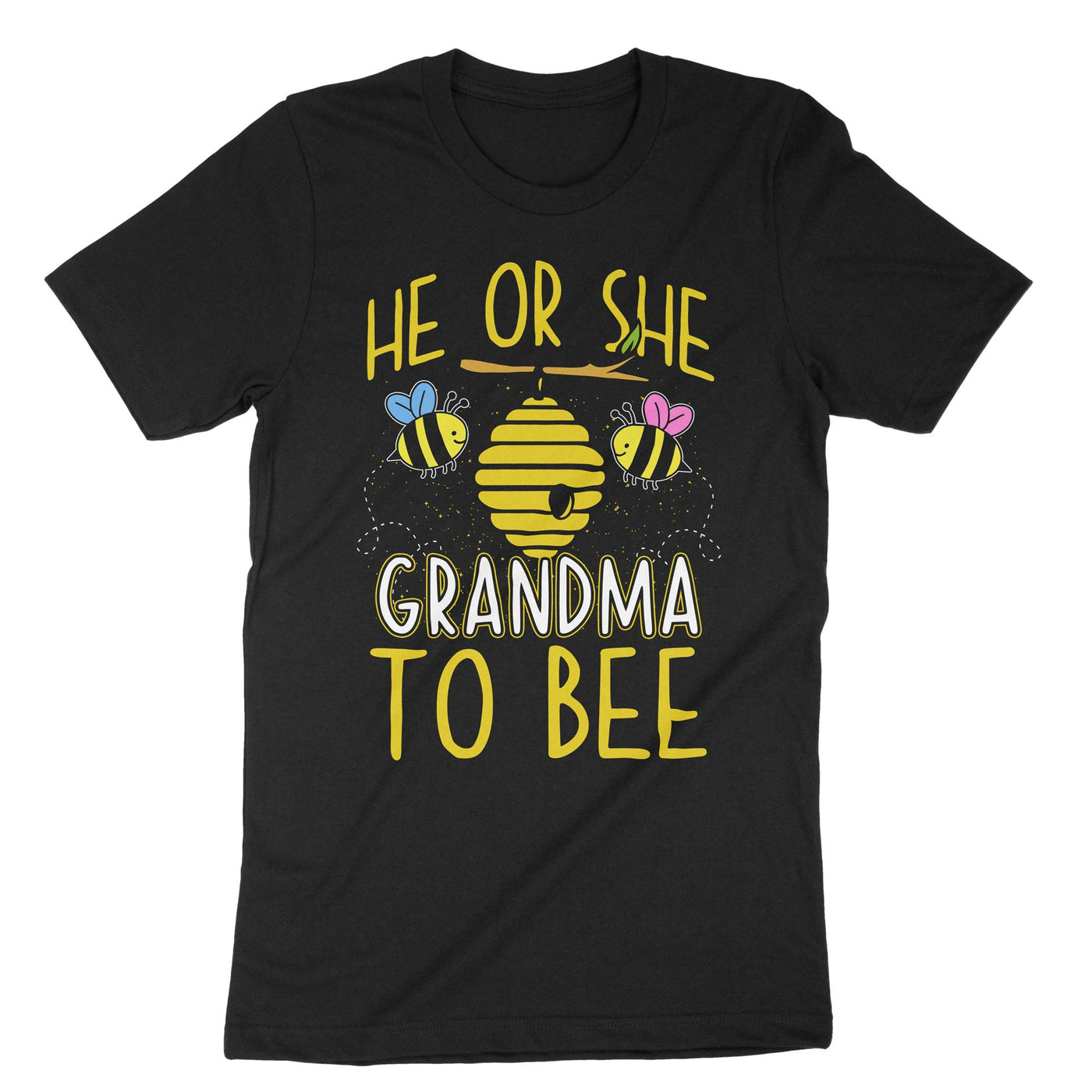 Black He Or She Grandma To Bee T-Shirt#color_black